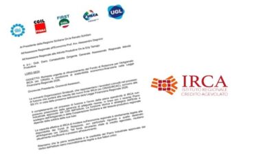 Vertenza Irca, sindacati scrivono a Regione Sicilia: il Piano industriale non è realizzabile e sostenibile senza il rifinanziamento del Fondo di rotazione per l’Artigianato