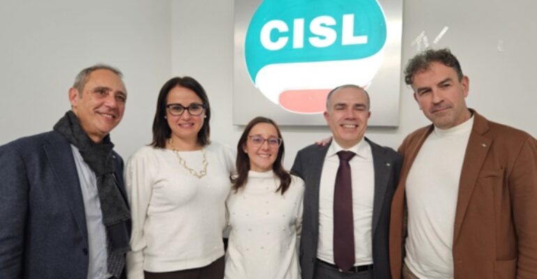 Calogero Savitteri eletto nuovo Segretario generale First Cisl AG CL EN. Con lui Rosalia Faraci e Massimiliano Caravello