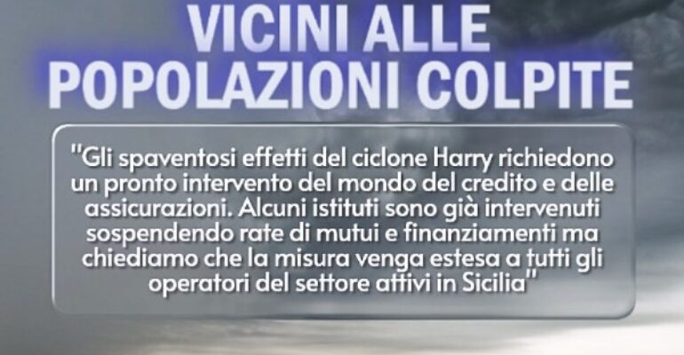 Ciclone Harry: Fist Cisl Sicilia vicina alle popolazioni colpite