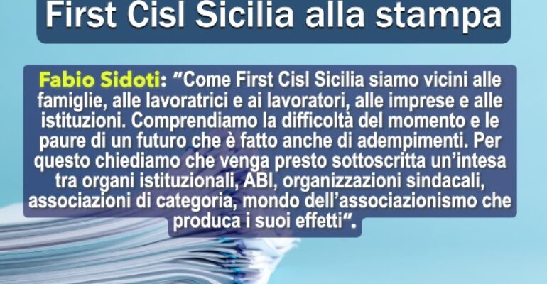 First Cisl Sicilia alla stampa regionale: devastanti gli effetti del ciclone Harry. Vicini alle popolazioni colpite sollecitiamo lo stop delle scadenze finanziarie e assicurative