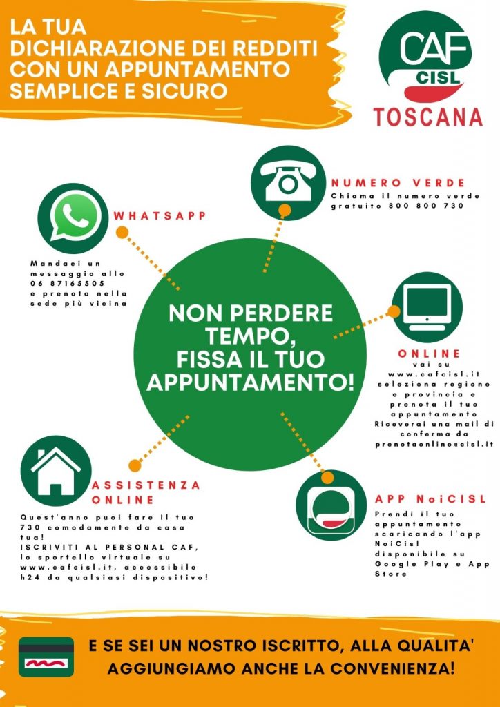 CAF CISL LA TUA DICHIARAZIONE DEI REDDITI CON UN APPUNTAMENTO SEMPLICE 