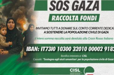 Gaza, parte la sottoscrizione della Cisl con la Croce Rossa. Fumarola: servono corridoi umanitari sicuri per garantire l’arrivo degli aiuti