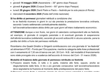 2026 Permessi ex Festività settore ABI