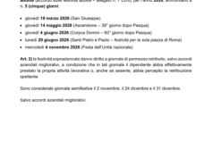 2026 Permessi ex fesitvità comparto ANIA