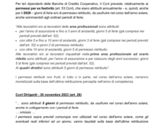 2026 Permessi ex Festività settore Credito Cooperativo