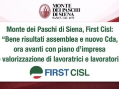 Mps, First Cisl: bene risultati assemblea e nuovo Cda, ora avanti con piano d’impresa e valorizzazione di lavoratrici e lavoratori