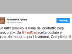 Furlan, congratulazioni via tweet per il contratto assicurativi