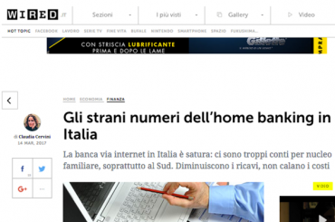 L’home banking è al palo, su Wired la ricerca e le proposte di First Cisl