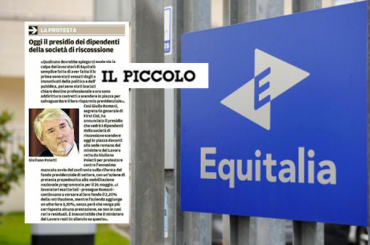 La protesta dei lavoratori di Equitalia su Il Piccolo