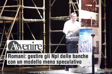 “Gli npl venduti al 10% son una disgrazia”, oggi Romani su Avvenire