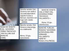 Banche venete, l’appello congiunto Furlan-Romani sulle agenzie di stampa