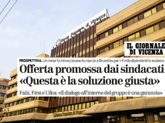 Il Giornale di Vicenza e il commento del sindacato sull’offerta di Intesa