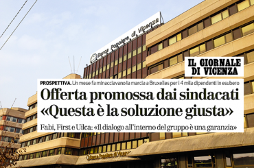 Il Giornale di Vicenza e il commento del sindacato sull’offerta di Intesa