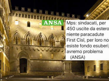 Mps, First Cisl, problematica la gestione degli esuberi nelle filiali estere