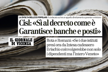 Banche venete, sul Giornale di Vicenza l’appello di Rota e Romani pro decreto