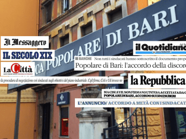 Accordo Popolare Bari, il no di First Cisl sulla stampa