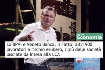 Banche venete, VicenzaPiù rilancia l’allarme di First Cisl