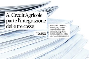 Carim, CariCesena, Carismi, l’auspicio di First Cisl sul Sole 24 Ore