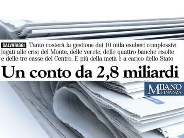Milano Finanza, Romani e Colombani sul costo sociale delle crisi bancarie