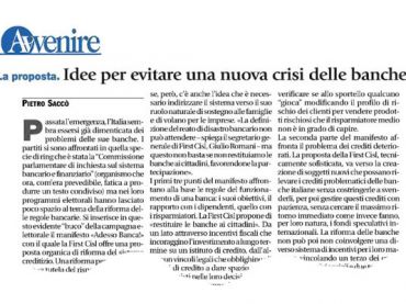 AdessoBanca! sul quotidiano Avvenire