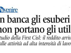 Gli esuberi in banca non portano utili, lo studio di First Cisl su Avvenire