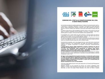 Cessione Npl, stop alla disapplicazione del Ccnl o sarà mobilitazione