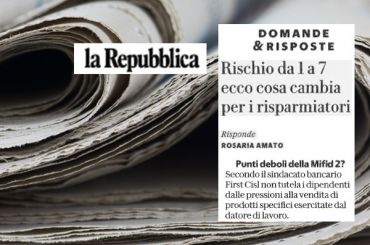 La Repubblica, punti deboli della Mifid 2, non tutela lavoratori da pressioni