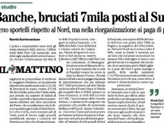 Il Mattino, nel Sud indietro tutta, banche hanno bruciato 7000 posti di lavoro