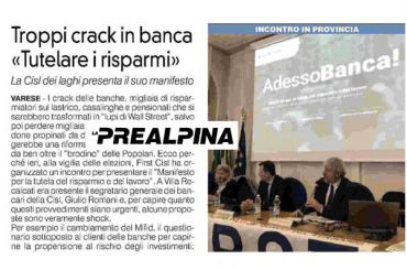 AdessoBanca! approda a Varese, Romani rilancia centrale Mifid su La Prealpina