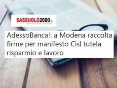 AdessoBanca!, i modenesi firmano per il manifesto della Cisl e di First Cisl