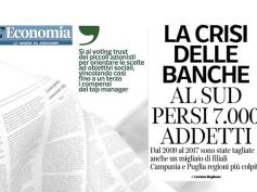 Corriere del Mezzogiorno, studio First Cisl, al sud persi 7000 posti