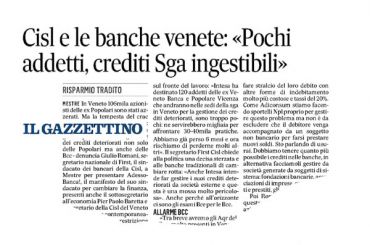 AdessoBanca! a Mestre, Il Gazzettino, pochi addetti per gli Npl ex venete