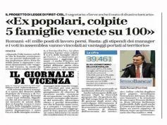 AdessoBanca!, Il Giornale di Vicenza, in Veneto bruciati risparmio e lavoro