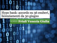 Ansa, First Cisl sull’accordo sugli esuberi di Hypo Alpe Adria Bank