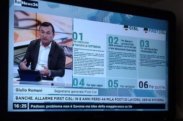 Giulio Romani in studio a RaiNews24, urge una riforma del sistema bancario