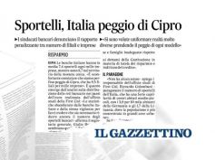 Sportelli, studio First Cisl, Romani al Gazzettino, perché prendere il peggio