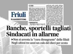 Il Gazzettino, studio First Cisl, in Friuli Venezia Giulia banche locali addio