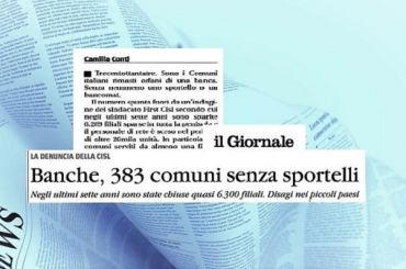 Il Giornale, studio First Cisl, le filiali chiudono, i disagi aumentano