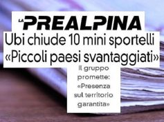 La Prealpina, Ubi addio ai piccoli centri, First Cisl, non conoscono le realtà