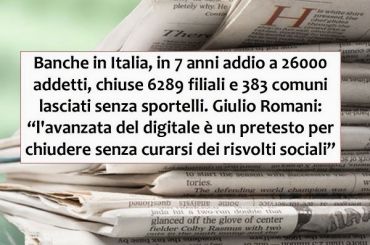 Studio First Cisl su banche in Italia, grande risalto della stampa nazionale