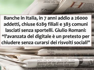 Studio First Cisl su banche in Italia, grande risalto della stampa nazionale