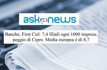 Studio First Cisl, Romani, per le imprese più sportelli a Cipro che in Italia