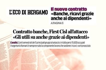 L’Eco di Bergamo, Romani, utili banche frutto lavoro e sacrifici dipendenti