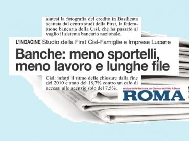 Basilicata, meno sportelli e file si allungano, digitale scusa per chiudere