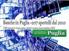 Ansa, studio First Cisl banche, Puglia vertiginoso calo dei servizi finanziari