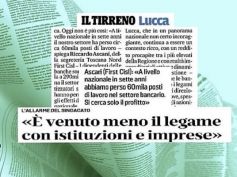 Il Tirreno, studio First Cisl banche, profitto sacrifica istituzioni e imprese