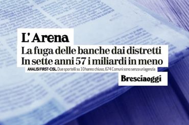 Studio First Cisl su credito, distretti industriali in affanno da 7 anni