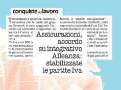 Conquiste del Lavoro, First Cisl, in Alleanza buon accordo con lavoro stabile