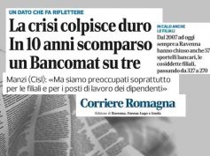 Corriere di Romagna, studio First Cisl, nemmeno i bancomat resistono alla crisi