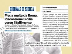 Mega multa piega Riscossione Sicilia, First Cisl, evitare il fallimento